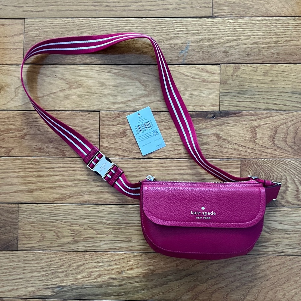 Kate Spade - Dark Pink Pebbled Rosie Leather Belt Bag